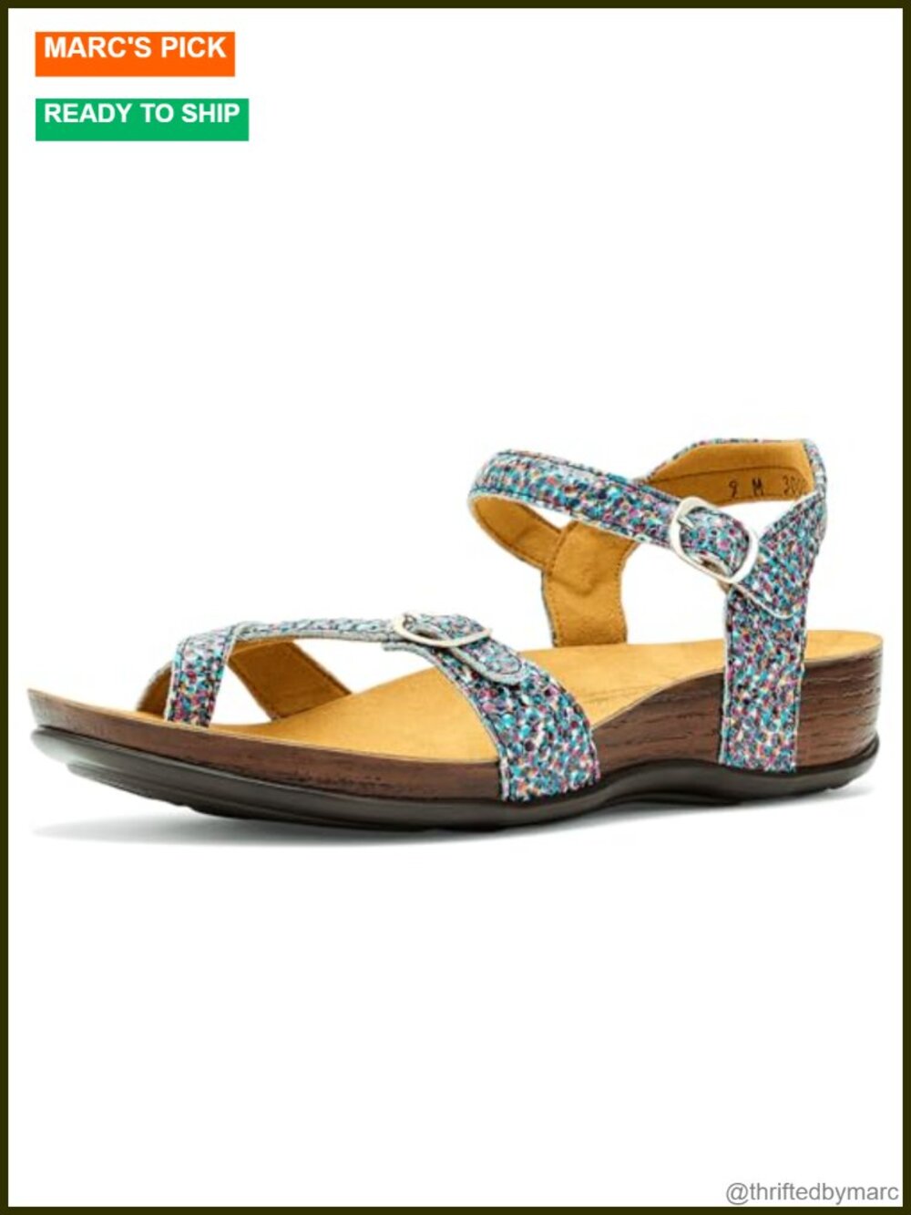 SAS Women's Pampa Comfort Toe Loop Sandals Leather Adjustable Buckle Flats